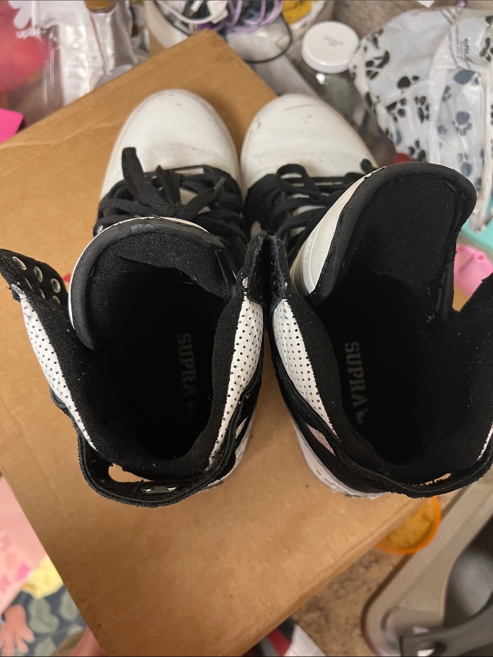 SUPRA Footwear Muska 001 White & Black High-Top Sneakers - Picture 4 of 6